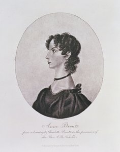 Portret Anne Bronte (1820-49) z rysunku będącego w posiadaniu ks. A. B. Nichollsa, rytowany przez Walkera i Boutalla